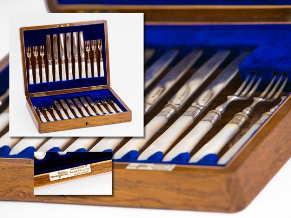 Silver and Mother of Pearl Fruit-Set