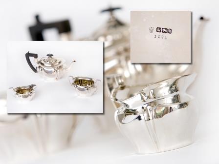 Three Piece Silver Tea Set Three Piece Silver Tea Set