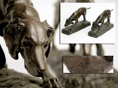 Pair of Bronze Dogs