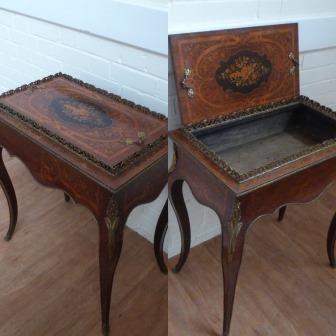 F. Rigaud Figure. French Inlaid Jardiniere