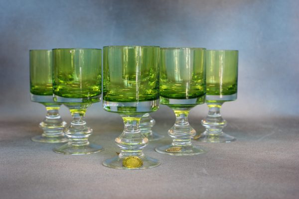 Set of Six Carlo Moretti Wine Glasses.