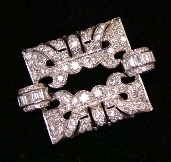 A Diamond Plaque Brooch.