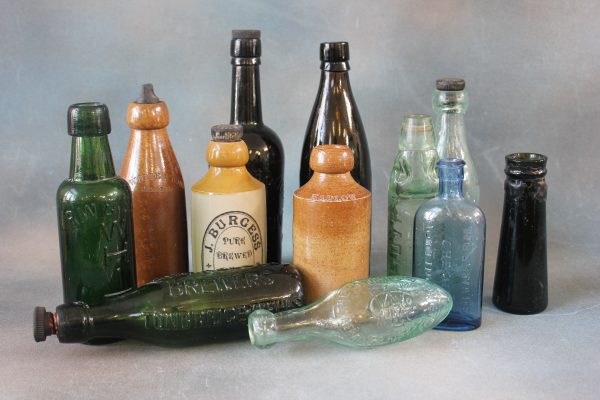 Coloured Glass Bottles.