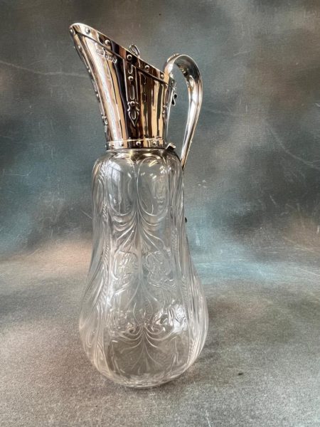 An Edward VII Glass Claret Jug. An Edward VII Glass Claret Jug.