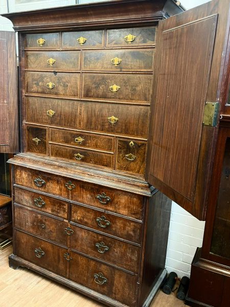 A Queen Anne Walnut Secretaire Cabinet. A Queen Anne Walnut Secretaire Cabinet.