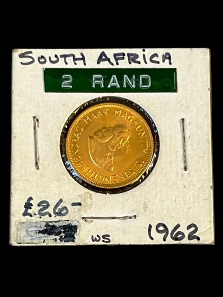 A 1962 South African 2 Rand Coin.